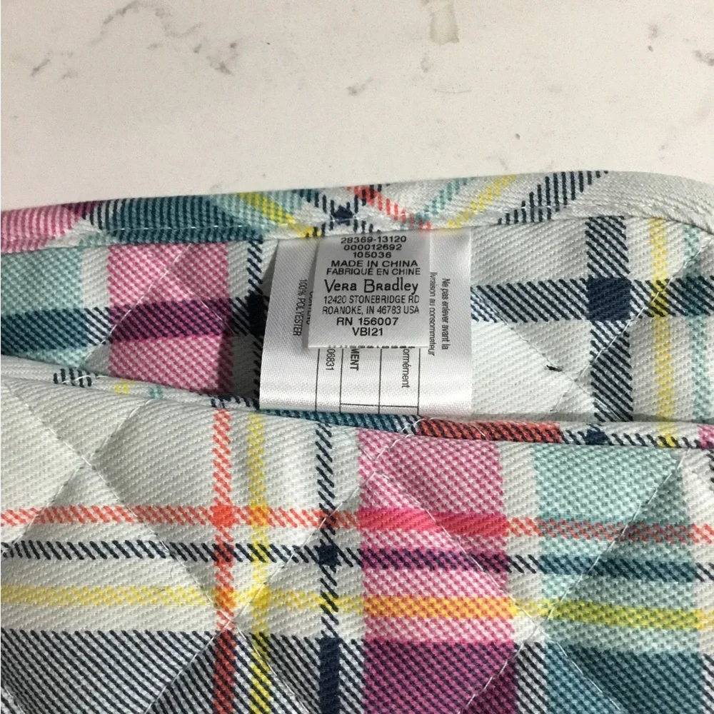 Vera Bradley Pot Holder Set & Oven Mitt “Pastel Plaid”